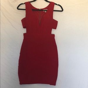 Cut out red dress